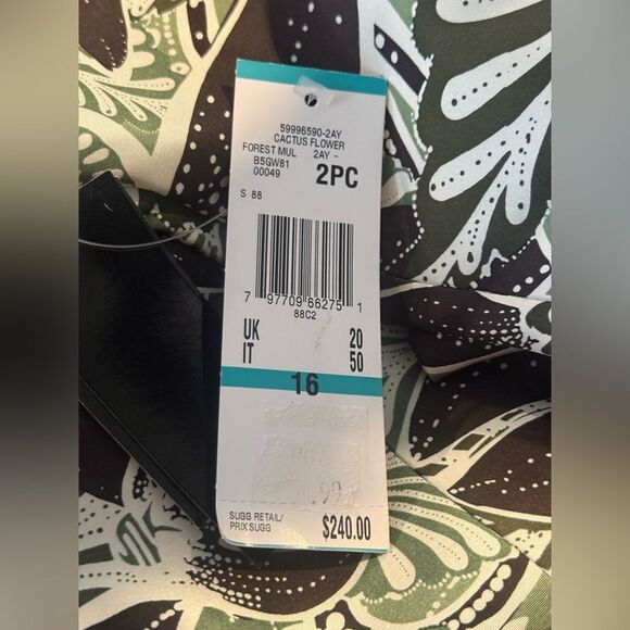 NWT Kasper Skirt Suit 100% Silk Size 16 Forest Multi 2-Piece Set Blazer & Skirt - Picture 9 of 16